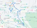 Mapa de ruta para ver en Granada en dos días, incluyendo la Alhambra, Generalife, Mirador de San Nicolás y el Albaicín.