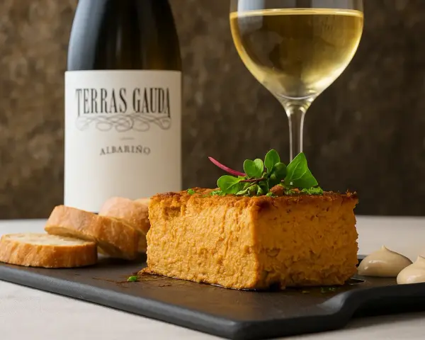 Un delicioso paté de calabaza con pan y Albariño. ¡Una idea perfecta para saber donde comer en Vigo!