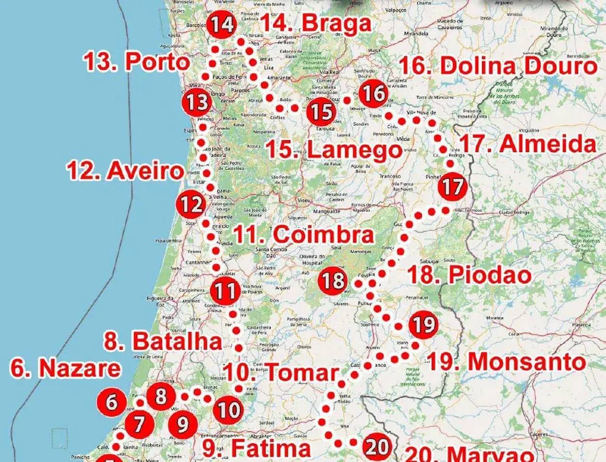 Ruta para viajar a Portugal: Porto, Aveiro, Coimbra, Nazar&eacute;, F&aacute;tima, Tomar, Monsanto y m&aacute;s.