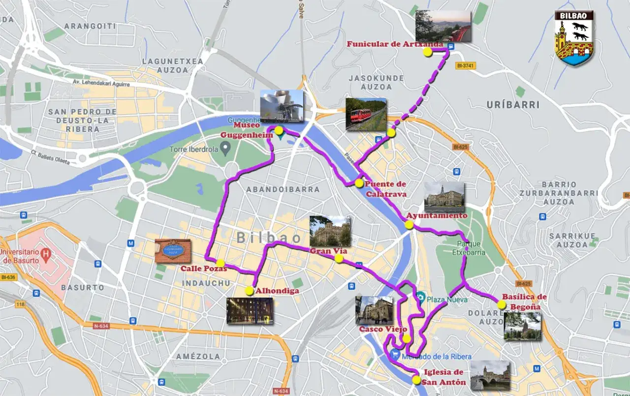 Ruta para ver en Bilbao en 1 d&iacute;a: Guggenheim, Casco Viejo, Funicular de Artxanda y m&aacute;s. &iexcl;Descubre lo esencial!