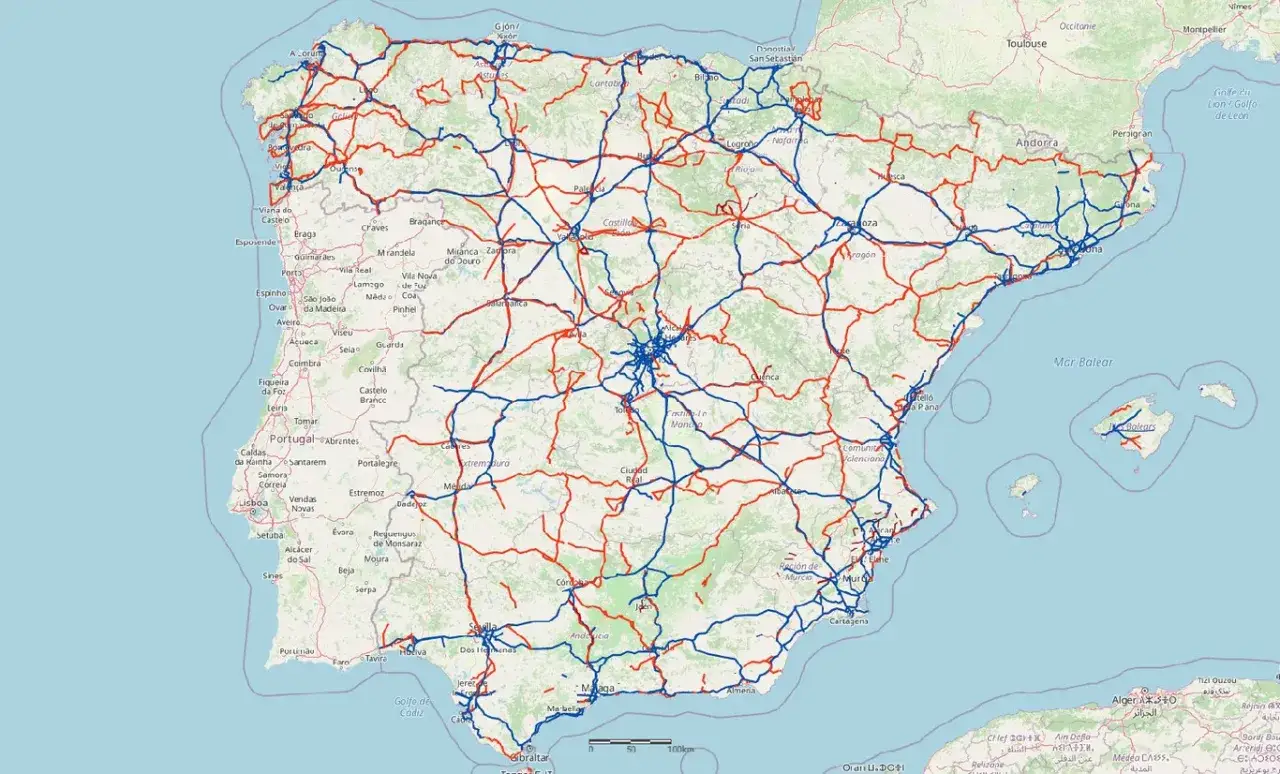 Mapa de Espa&ntilde;a y Portugal con rutas en coche. Ideal para planificar rutas en coche por Espa&ntilde;a baratas y descubrir el pa&iacute;s.